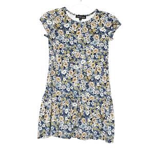 Trixxi Girl Blue Floral Short Sleeve Soft Dress Poly Spandex NWT Girls Medium
